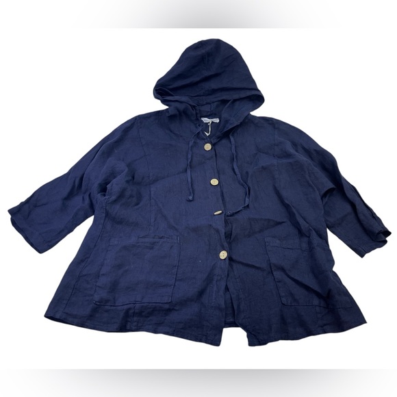 Shyloh Linen Buttoned Hoodie N276-35 - Picture 1 of 6